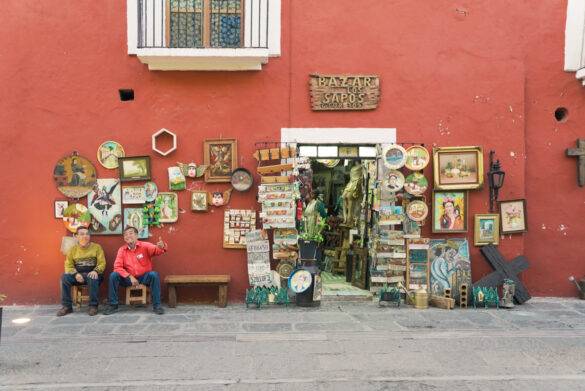 Kunstgeschäft von aussen in Puebla