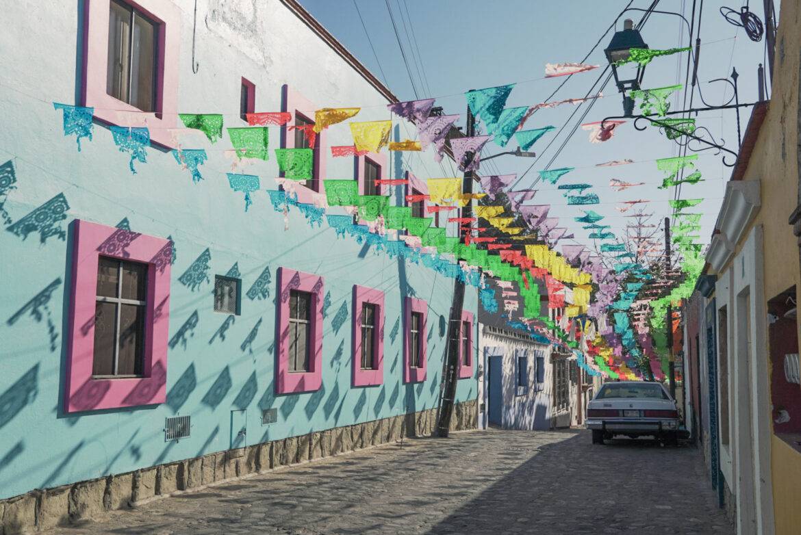 Bunte Strasse in Barrio de Jalatlaco