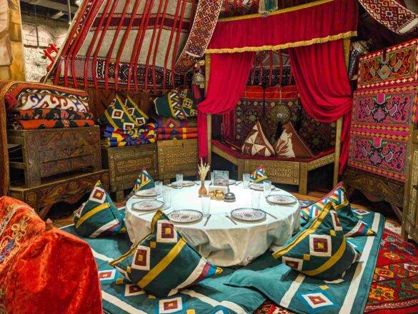 Traditionelle Jurte in Kasachstan während Reise