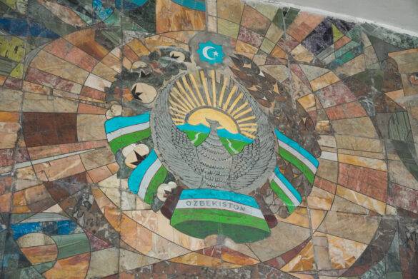 Usbekistan Mosaik in der Metro von Taschkent.